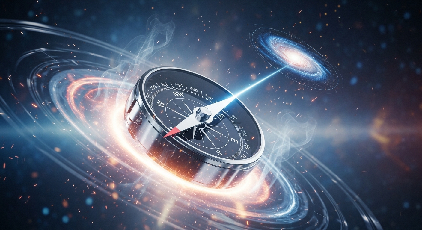 Cosmic compass representing strategic navigation